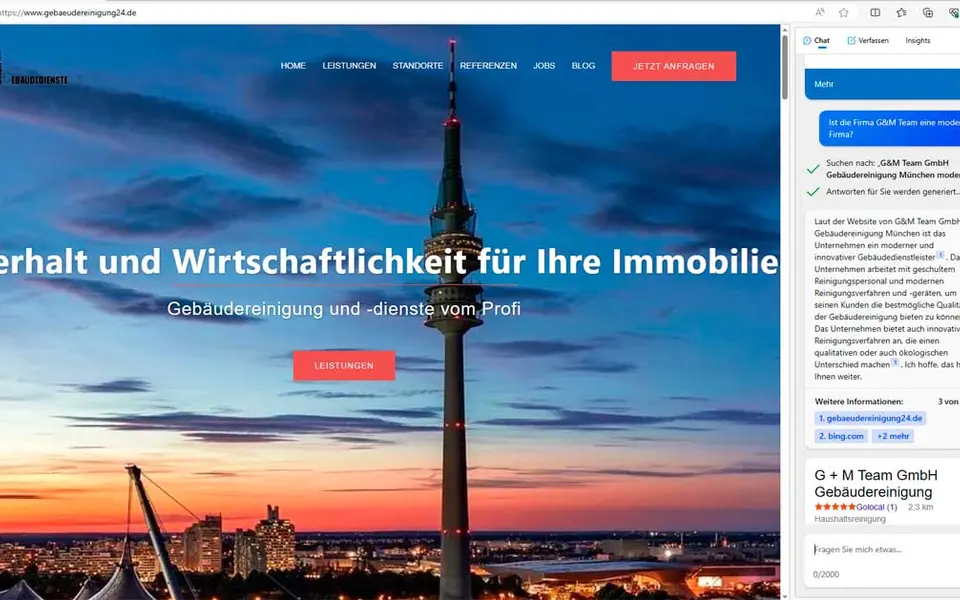 Screenshot ChatGPT über G&M Team