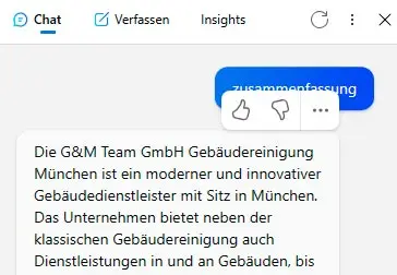 Ausschnitt eines Chats mit einer künstlichen Intelligenz