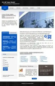 Screenshot der früheren G&M Team Website