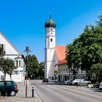 Marktplatz von Markt Schwaben im Landkreis Ebersberg