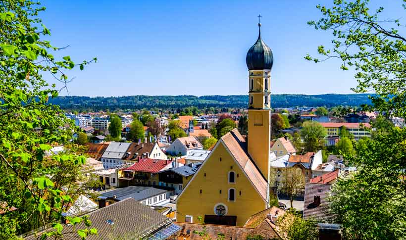 Blick auf die Altstadt von Wolfratshausen