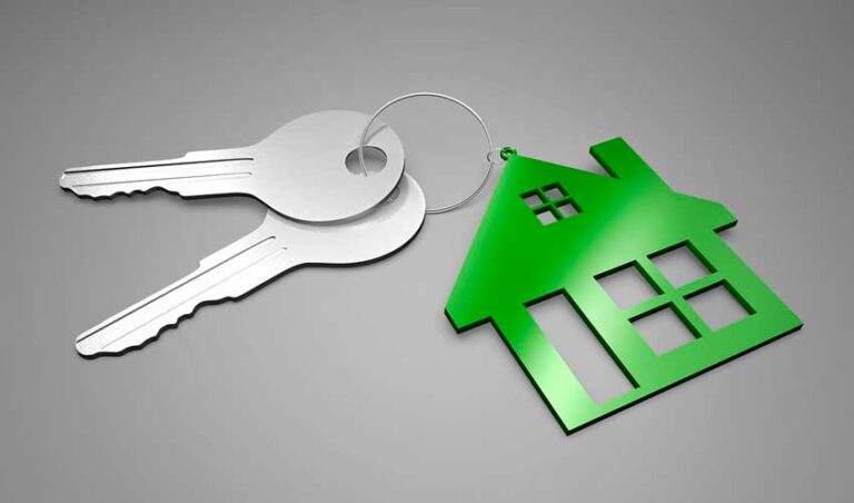 Symbole Haus und Schlüssel