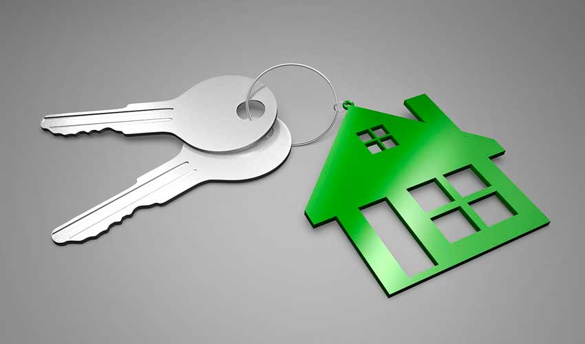 Symbole Haus und Schlüssel