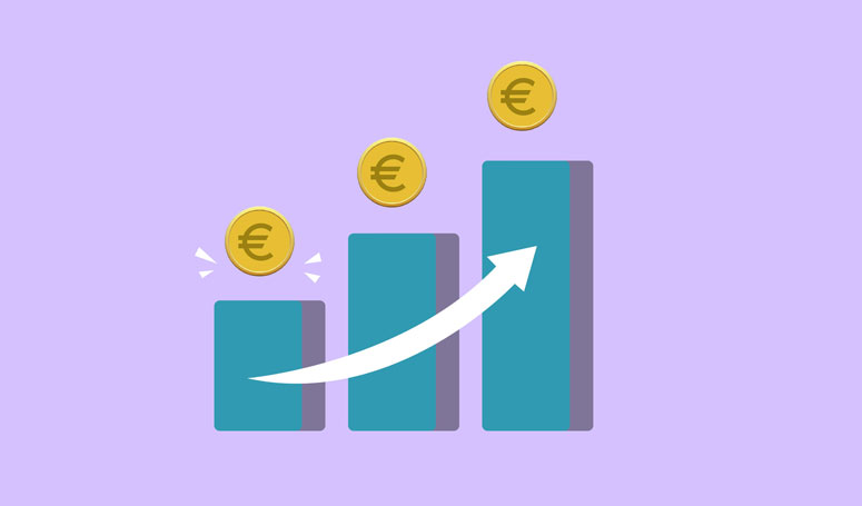 Diagramm steigender Lohn - Lohnerhöhung für die Gebäudereiniger gefordert